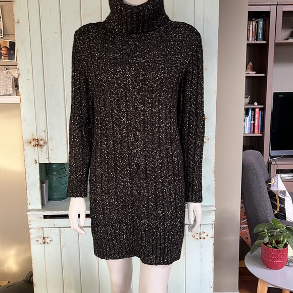 Banana Republic Heritage M Black Speckled Sweater Dress - Picture 7 of 9